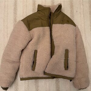 The North Face Cream and Tan Sherpa Jacket